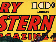 Load image into Gallery viewer, Vintage Western Pulp Magazine Poster – 10 Story Western Cover Art Print – Retro Cowboy Wall Decor – Rustic Wild West Man Cave Gift