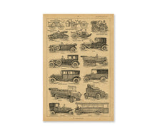 Load image into Gallery viewer, Vintage Automobile History Poster | Antique French Car Illustration Print | Early Motor Vehicle Art