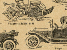 Load image into Gallery viewer, Vintage Automobile History T-Shirt | Antique French Car Illustration Graphic Tee | Early Motor Vehicle Art Shirt