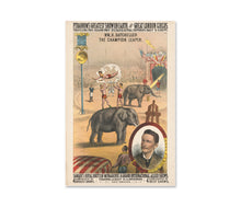 Load image into Gallery viewer, 1880 Vintage Circus Poster – Barnum Greatest Show on Earth, Elephant, Acrobat, Antique Circus Wall Art Print, Retro Carnival Decor