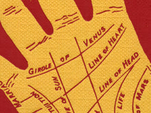 Load image into Gallery viewer, 1916 Palm Reading Poster, Vintage Occult Hand Chart Book, Fortune Teller Wall Art