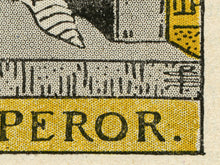 Load image into Gallery viewer, Vintage Emperor Tarot Print, 1918 De Laurence Illustration, Yellow Occult Wall Art