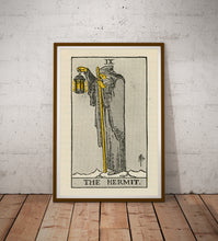Load image into Gallery viewer, The Hermit Tarot Poster, Vintage Tarot Wall Art, 1918 De Laurence Occult Print