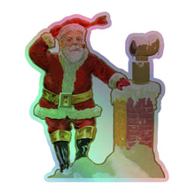 Load image into Gallery viewer, 1908 Santa Hologram STICKERS - Santa Claus - Decoration - Bells - Reindeer - Chimney - Snow