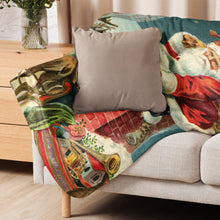 Load image into Gallery viewer, Santa Claus Christmas Throw - Extra Large Sherpa Blanket - Vintage Style