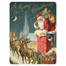 Load image into Gallery viewer, Santa Claus Christmas Throw - Extra Large Sherpa Blanket - Vintage Style