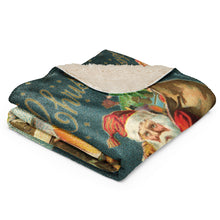 Load image into Gallery viewer, Santa Claus Christmas Throw - Extra Large Sherpa Blanket - Vintage Style