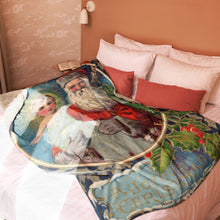 Load image into Gallery viewer, 1912 Santa & Jesus Christmas Blanket - Extra Large Sherpa Throw