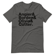 Load image into Gallery viewer, Typeface T-Shirt with names from The Prestige - Film - Movie - Hugh Jackman - Christian Bale - Michael Caine - Magic