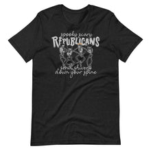 Load image into Gallery viewer, Spooky Scary Republicans T-Shirt - 2024 Election - Novelty Parody Skeletons Shirt