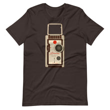 Load image into Gallery viewer, Brownie Movie Camera Unisex T-Shirt - c. 1955 - Multiple Colors and Sizes - Fitted Shirt - Fashion - Photography - Film