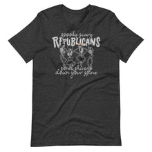 Load image into Gallery viewer, Spooky Scary Republicans T-Shirt - 2024 Election - Novelty Parody Skeletons Shirt