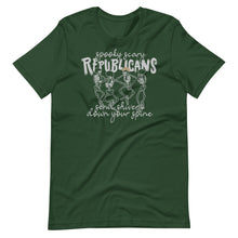 Load image into Gallery viewer, Spooky Scary Republicans T-Shirt - 2024 Election - Novelty Parody Skeletons Shirt