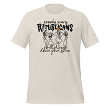 Load image into Gallery viewer, Spooky Scary Republicans T-Shirt - 2024 Election - Novelty Parody Skeletons Shirt Colors