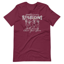Load image into Gallery viewer, Spooky Scary Republicans T-Shirt - 2024 Election - Novelty Parody Skeletons Shirt