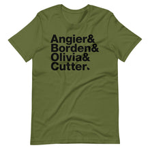 Load image into Gallery viewer, Typeface T-Shirt with names from The Prestige - Film - Movie - Hugh Jackman - Christian Bale - Michael Caine - Magic