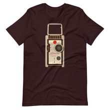 Load image into Gallery viewer, Brownie Movie Camera Unisex T-Shirt - c. 1955 - Multiple Colors and Sizes - Fitted Shirt - Fashion - Photography - Film