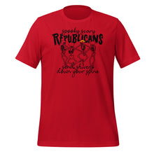 Load image into Gallery viewer, Spooky Scary Republicans T-Shirt - 2024 Election - Novelty Parody Skeletons Shirt Colors