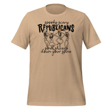 Load image into Gallery viewer, Spooky Scary Republicans T-Shirt - 2024 Election - Novelty Parody Skeletons Shirt Colors