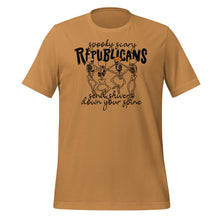 Load image into Gallery viewer, Spooky Scary Republicans T-Shirt - 2024 Election - Novelty Parody Skeletons Shirt Colors