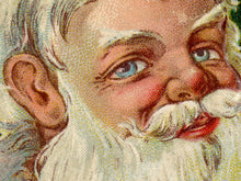 Load image into Gallery viewer, 1916 Vintage Santa Postcard Poster - Martini - Punch Bowl - Party - Silver