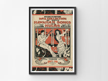 Load image into Gallery viewer, 1916 Hawaiian Songs and Hula Music POSTER! (up to 24" x 36") - Hawaii - Music - Island - Tropical - Art - Antique - Palm Trees - Ukulele