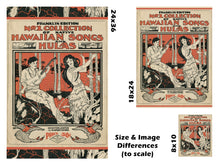 Load image into Gallery viewer, 1916 Hawaiian Songs and Hula Music POSTER! (up to 24" x 36") - Hawaii - Music - Island - Tropical - Art - Antique - Palm Trees - Ukulele