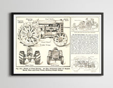 Load image into Gallery viewer, 1919 Ford Tractor Diagram POSTER! (up to 24 x 36) - Model T - Farming - Farm Machine