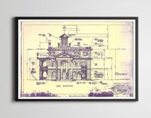 Load image into Gallery viewer, Vintage Haunted Mansion Blueprint POSTER! (up to 24" x 36") - Disneyland - Disney - Theme Parks - New Orleans Square - Doom Buggy - Ghosts