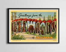 Load image into Gallery viewer, Redwoods of California Vintage Postcard POSTER! (up to 24" x 36") - Antique - Travel