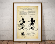 Load image into Gallery viewer, 1929 Mickey Mouse Patent POSTER! (up to full-size 24" x 36") - Disneyland - Disney World - Magic Kingdom - Blueprint - Walt Disney - Home