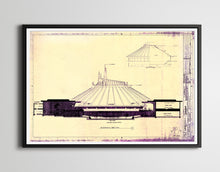 Load image into Gallery viewer, Space Mountain Blueprint POSTER! (24" x 36" or smaller) - Dated 1975 - Tomorrowland - Disneyland / Disney World - Fan Art - Decor - Vintage