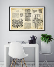 Load image into Gallery viewer, 1920 Ford Model T Engine Patent Art POSTER! (up to full-size 24" x 36") - Automobilia - Cars - Car Poster - Blueprints - Mechanic - Gearhead