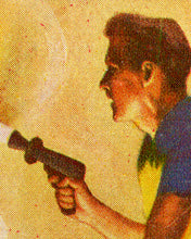 Load image into Gallery viewer, Science Fiction Paperback POSTER! - (up to full-size 24" x 36") - MAY 1957 - Aliens - SciFi - Book - Laser Guns - Space - Reading - Office