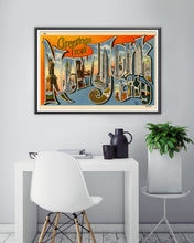 Load image into Gallery viewer, Vintage NEW YORK CITY "Large Letter" Postcard Poster! (up to 24 x 36) - Antique - Big Apple