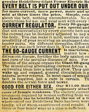 Load image into Gallery viewer, 1902 SEARS Catalog Electric Belt POSTER! (24" x 36" or smaller) - Homeopathic - Medicine - Doctor - Gifts