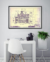 Load image into Gallery viewer, Vintage Haunted Mansion Blueprint POSTER! (up to 24" x 36") - Disneyland - Disney - Theme Parks - New Orleans Square - Doom Buggy - Ghosts