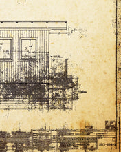 Load image into Gallery viewer, Vintage DISNEYLAND Train Cars Blueprint POSTER! (up to 24x36) - 1955 - Disney - Main Street USA