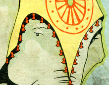 Load image into Gallery viewer, 1930 Game of India (Parcheesi) Board Game Box POSTER! (multiple sizes) - Elephants