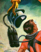 Load image into Gallery viewer, Science Fiction Paperback POSTER! - (up to full-size 24" x 36") - JULY 1956 - Robots - SciFi - Book - Lasers - Space - Reading - Kids