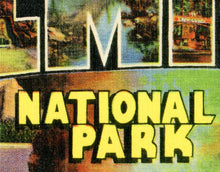 Load image into Gallery viewer, YOSEMITE National Park "Large Letter" Postcard POSTER! (24" x 36" or smaller) - Vintage - Antique - California - Nature - Half Dome - Hiking