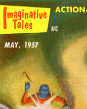 Load image into Gallery viewer, Science Fiction Paperback POSTER! - (up to full-size 24" x 36") - MAY 1957 - Aliens - SciFi - Book - Laser Guns - Space - Reading - Office