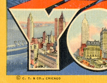 Load image into Gallery viewer, Vintage "Howdy from New York" Large Letter Postcard POSTER! - Travel - Nostalgia