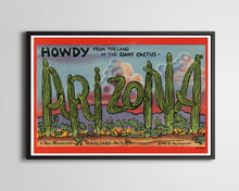 Load image into Gallery viewer, 1942 ARIZONA "Giant Cactus" Postcard POSTER! (up to 24" x 36") - Vintage - Desert