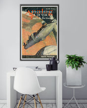 Load image into Gallery viewer, 1960 Science Fiction Space Station POSTER! (up to 24" x 36") - Analog - Vintage - Spaceship - Space - SciFi - USS - Pulp - Retro - Mars