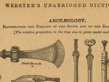 Load image into Gallery viewer, 1906 Archaeology Illustrations POSTER! (up to 24" x 36") - Webster Dictionary - Vintage - Steampunk - Victorian - Antique - Indiana Jones