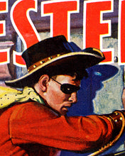Load image into Gallery viewer, Vintage 1945 Western Cowboy Pulp Magazine POSTER! (3 sizes available) - Masked Rider - Cowboy