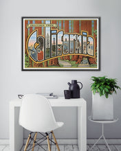 Load image into Gallery viewer, CALIFORNIA Redwoods "Large Letter" Postcard POSTER! - Sequoia National Park