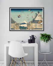 Load image into Gallery viewer, Cape Mario vs. Super Koopas! - Original POSTER! (up to 24" x 36") - 1990 - Super Mario World - Nintendo - Hokusai - Mitsui Shop - Painting