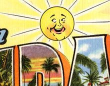 Load image into Gallery viewer, Vintage FLORIDA "Large Letter" Postcard POSTER! (24" x 36" or smaller) - Vintage - Antique - The Land of Sunshine - Travel - Vacation